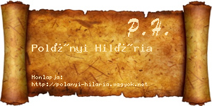 Polányi Hilária névjegykártya